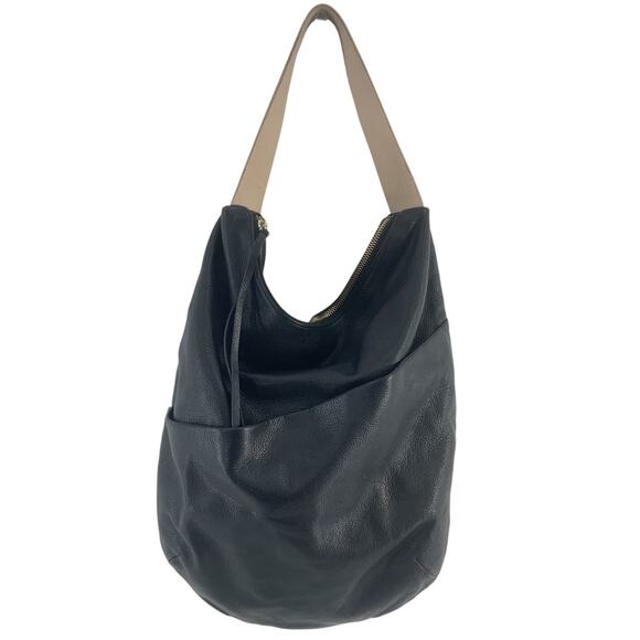 Black Hobo Bag with Tan Accents - Picture 1 of 4